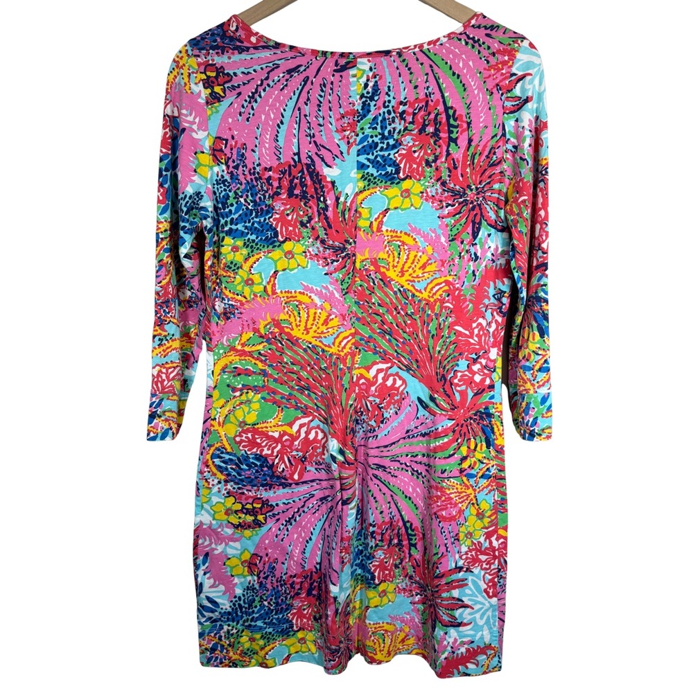 Lilly Pulitzer MEDIUM Pima Cotton Marlowe Dress Fishing for Compliments Bateau - Picture 4 of 7